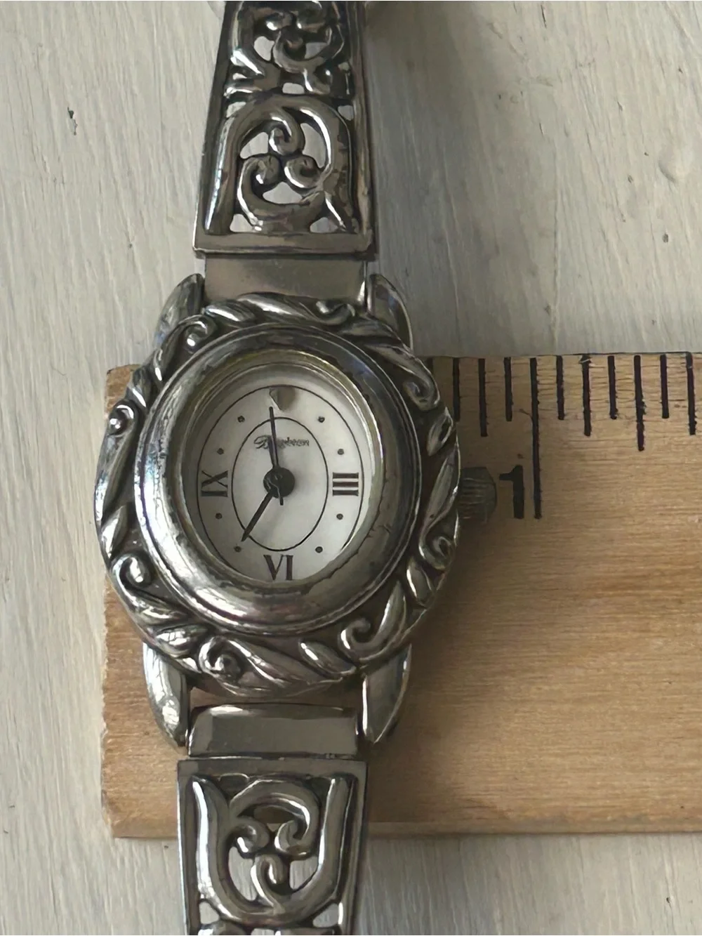 Vintage Brighton Scroll Santa Barbara ladies Watch w/leather strap NEW BATTERY